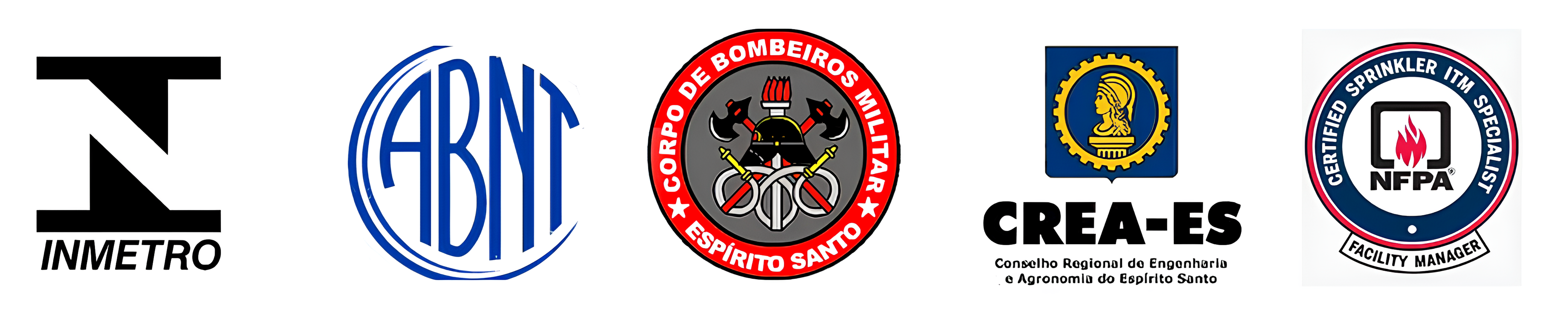 Certificações Promag: INMETRO, ABNT, CBMES, CREA-ES, NFPA
